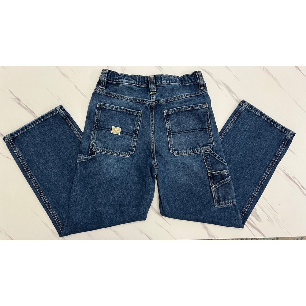 Old Navy Kids Painter's Pants Reissue Dark Wash Carpenter Jeans Blue Size 16 - Picture 4 of 7